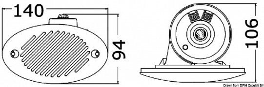 Klakson -  lodní houkačka  na 12 V bílá 140 x 80 mm